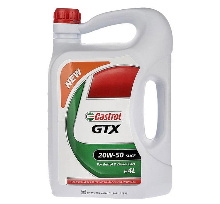 روغن موتور خودرو کاسترول مدل GTX 20W50 SL حجم 4 لیتر