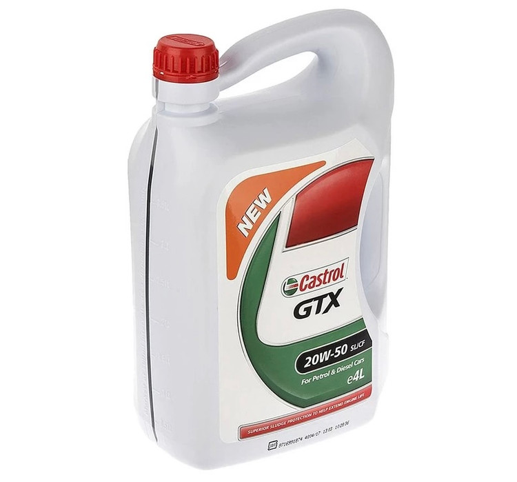روغن موتور خودرو کاسترول مدل GTX 20W50 SL حجم 4 لیتر
